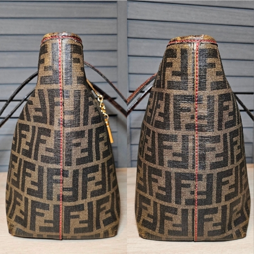 Authentic FENDI Zucca Spalmati Canvas Tote Shoulder Bag ❤️ - Picture 4 of 16